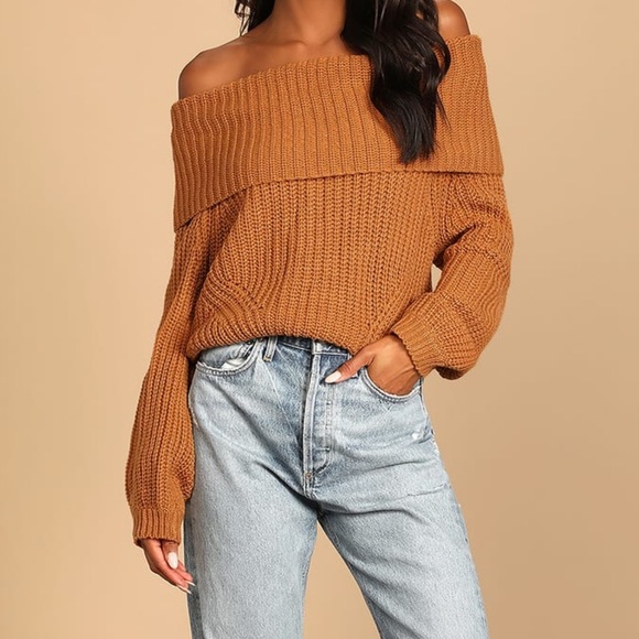 Lulus Sweaters - Lulus Carmichael Off the Shoulder Sweater